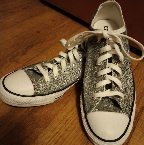 Converse All-star Silver Shoes - Picture 1 of 6